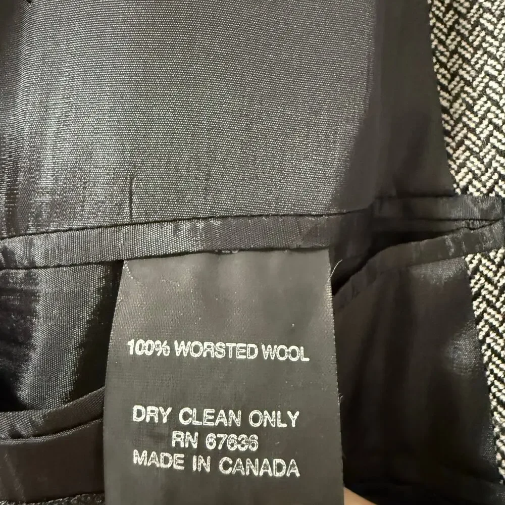 Yves Saint Laurent Men's Chevron 100%Wool Sportscoat Blazer Jacket Size 43R